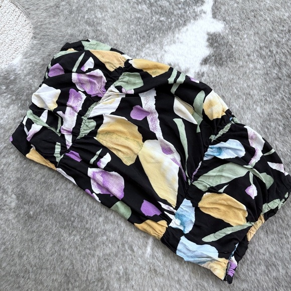 Lulus Super Bloom Black Floral Print Strapless Tube Top - Picture 3 of 11